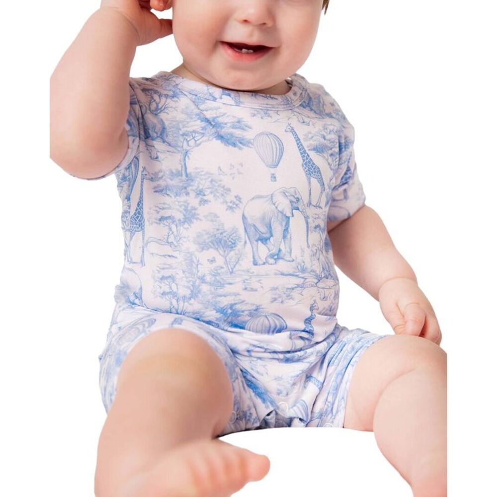 Bums & Roses Sweet Safari Shortie Romper, Multicolor